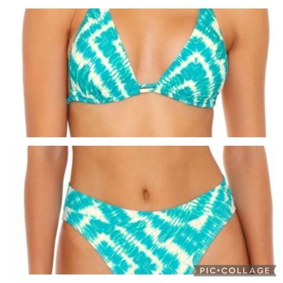 Luli Fama Mermaid Wishes bikini set High Leg Banded Bottoms  triangle top medium - Picture 1 of 11